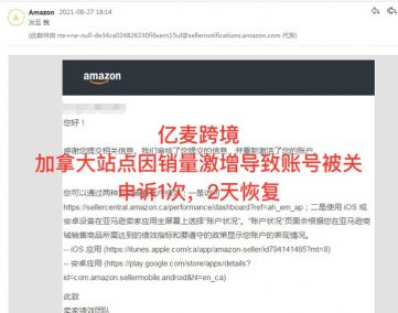 加拿(ná)大(dà)站(zhàn)點因銷量激增導緻賬号被關